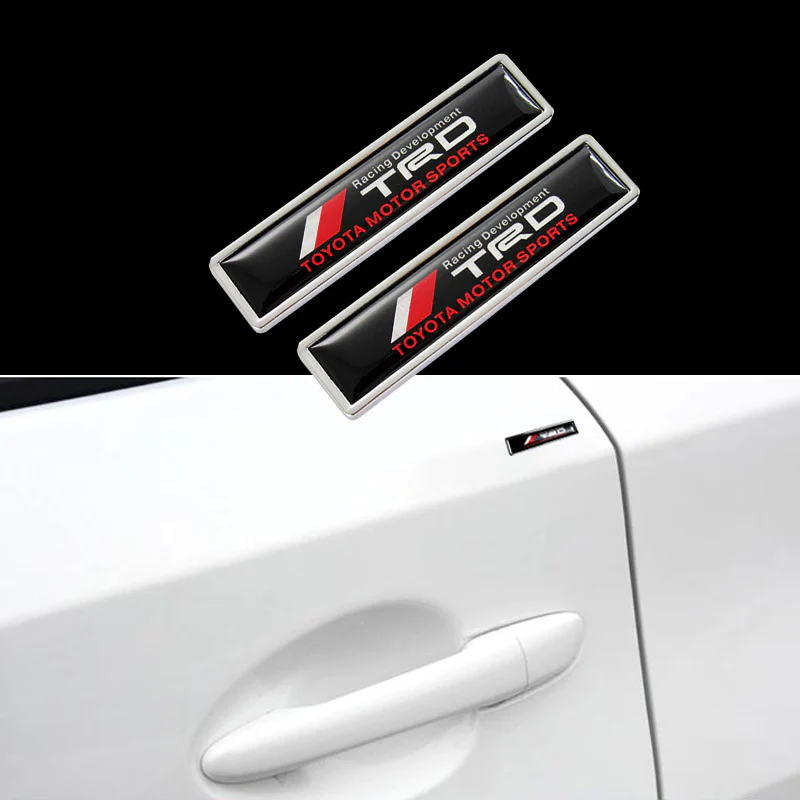 TRD TOYOTA 2PC Luxury Auto Car Body Fender Metal Emblem Badge Sticker Decal - Image 3
