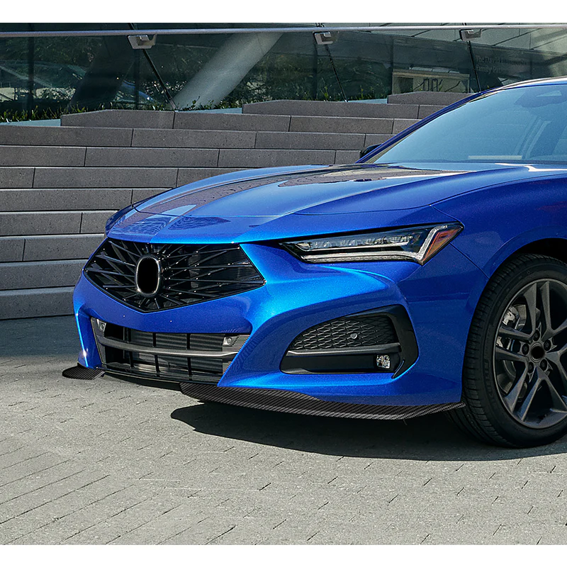 TS-Style For 2021-2025 Acura TLX Front Bumper Splitter Spoiler Lip 2-PCS -Carbon Fiber Look - Image 7