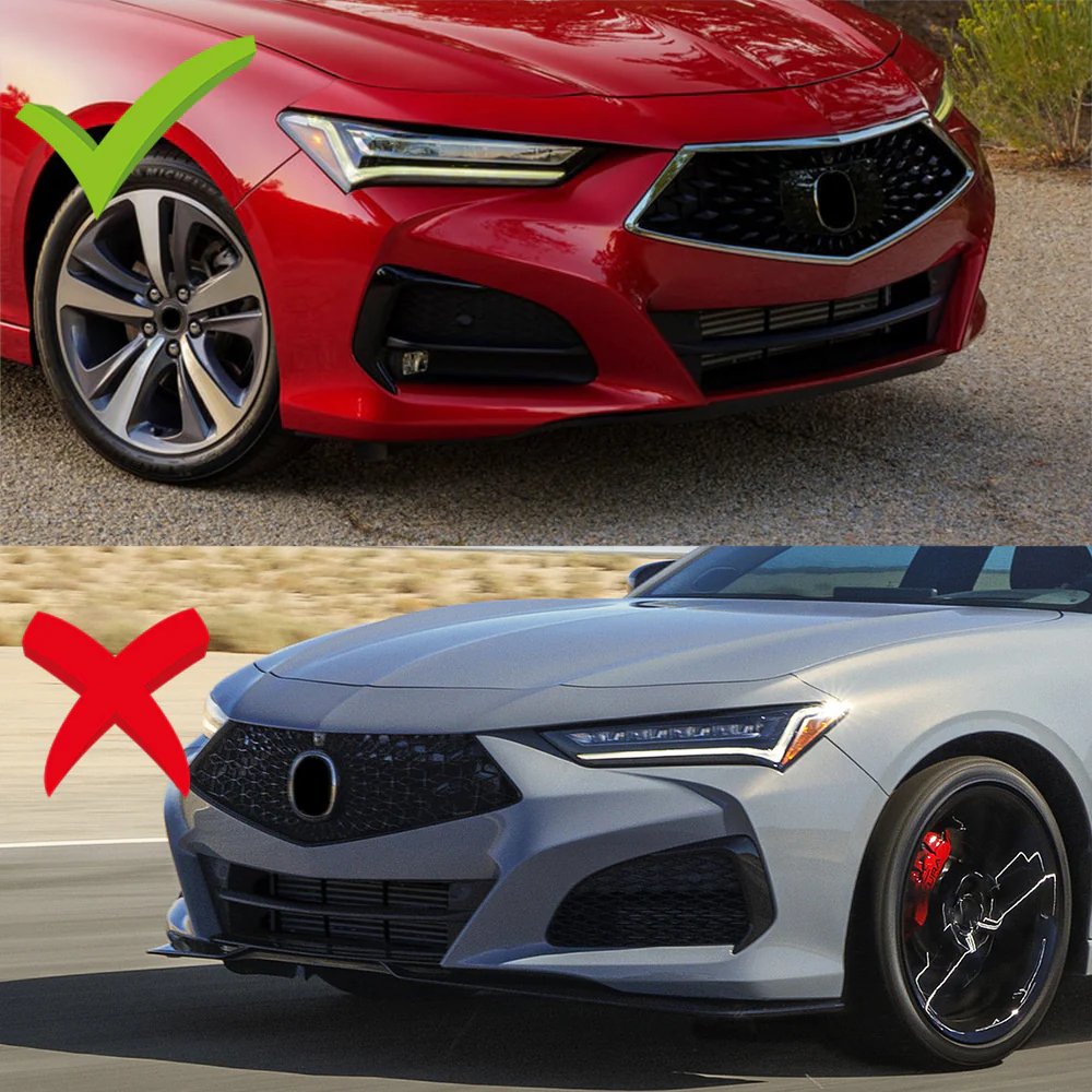 TS-Style For 2021-2025 Acura TLX Front Bumper Splitter Spoiler Lip 2-PCS -Painted Black - Image 8