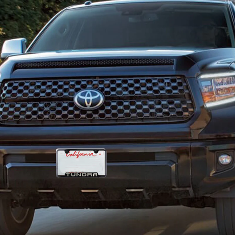 Toyota Tundra Black Stainless Steel Laser Etched License Plate Frame Genuine OEM GF.TUN.EB - Image 2