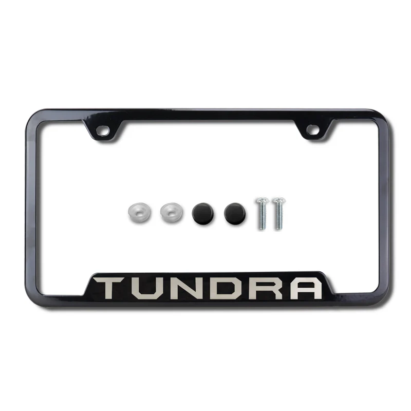 Toyota Tundra Black Stainless Steel Laser Etched License Plate Frame Genuine OEM GF.TUN.EB - Image 3