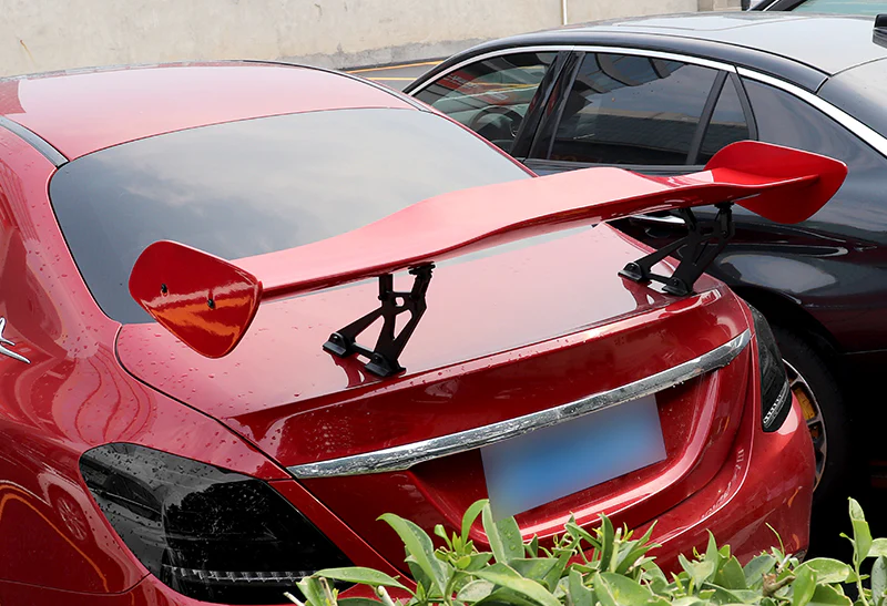 Type-1 GT-Style Adjustable Bracket Rear Trunk Lip Universal Spoiler Wing 57" -ABS Painted Red - Image 6