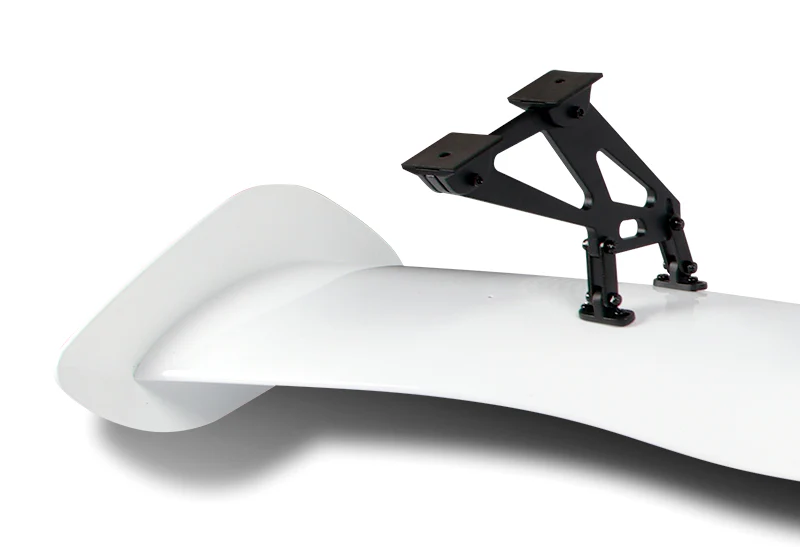 Type-1 GT-Style Adjustable Bracket Rear Trunk Lip Universal Spoiler Wing 57" -ABS Painted White - Image 2