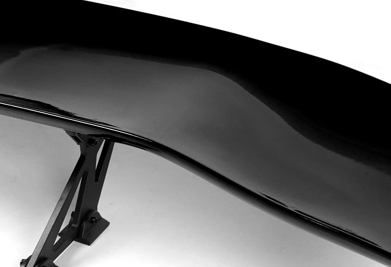 Type-2 GT-Style Adjustable Bracket Rear Trunk Lip Universal Spoiler Wing 57" -ABS Painted Black - Image 3