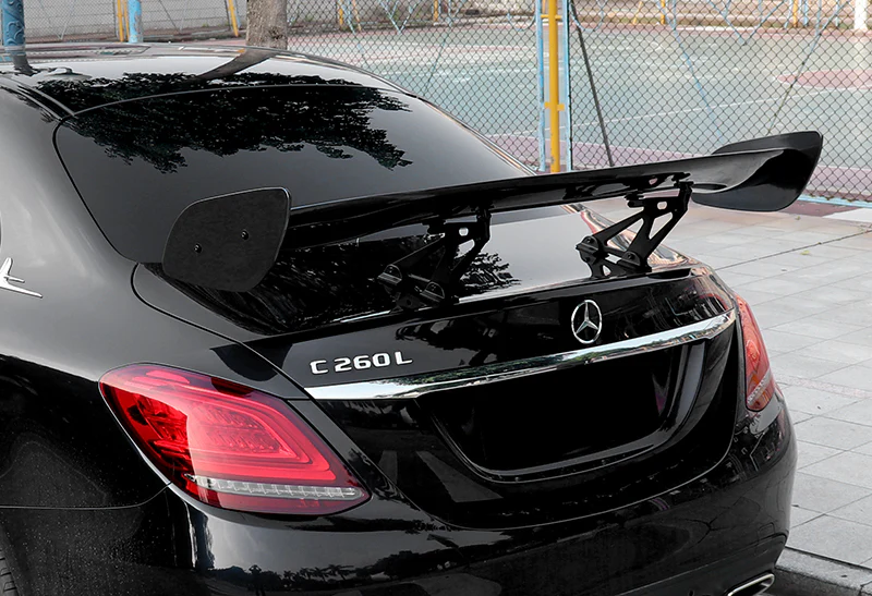 Type-2 GT-Style Adjustable Bracket Rear Trunk Lip Universal Spoiler Wing 57" -ABS Painted Black - Image 5