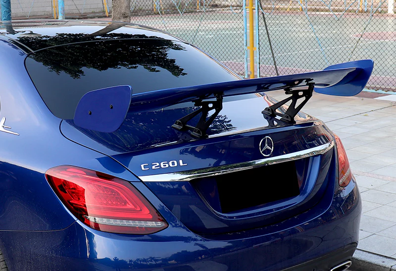 Type-2 GT-Style Adjustable Bracket Rear Trunk Lip Universal Spoiler Wing 57" -ABS Painted Blue - Image 4