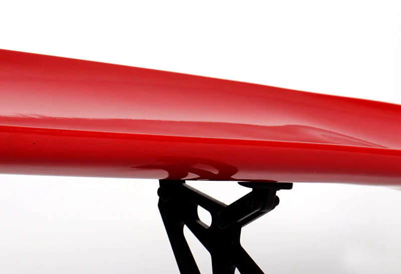 Type-2 GT-Style Adjustable Bracket Rear Trunk Lip Universal Spoiler Wing 57" -ABS Painted Red - Image 3