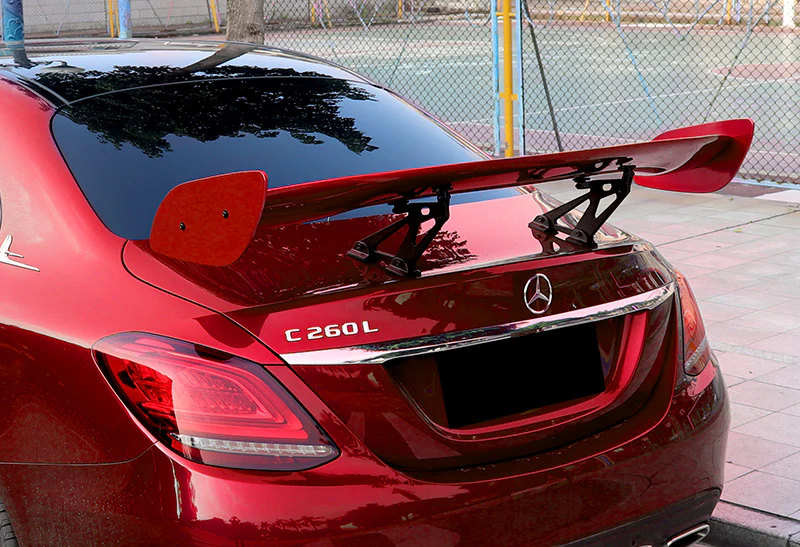 Type-2 GT-Style Adjustable Bracket Rear Trunk Lip Universal Spoiler Wing 57" -ABS Painted Red - Image 5