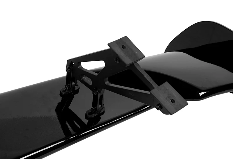 Type-3 GT-Style Adjustable Bracket Rear Trunk Lip Universal Spoiler Wing 57" -ABS Painted Black - Image 2