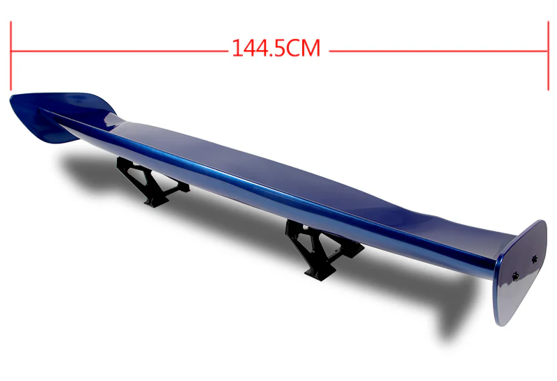 Type-3 GT-Style Adjustable Bracket Rear Trunk Lip Universal Spoiler Wing 57" -ABS Painted Blue - Image 4