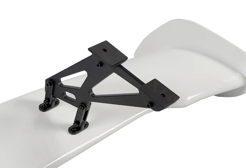 Type-3 GT-Style Adjustable Bracket Rear Trunk Lip Universal Spoiler Wing 57" -ABS Painted White - Image 2