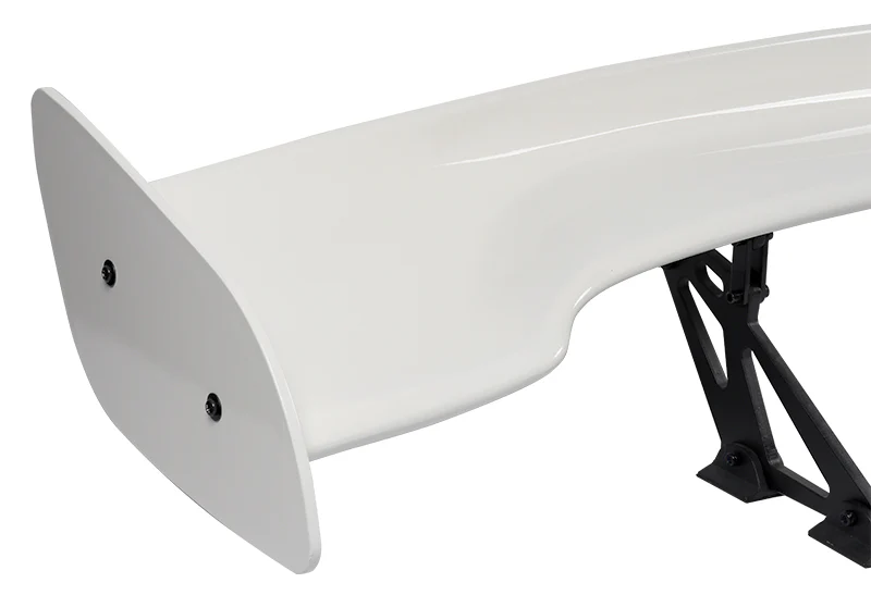 Type-3 GT-Style Adjustable Bracket Rear Trunk Lip Universal Spoiler Wing 57" -ABS Painted White - Image 3