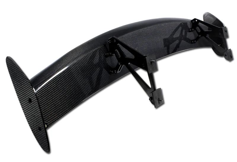 Type-4 GT-Style Adjustable Bracket Rear Trunk Lip Universal Spoiler Wing 51" -Real Carbon Fiber - Image 2