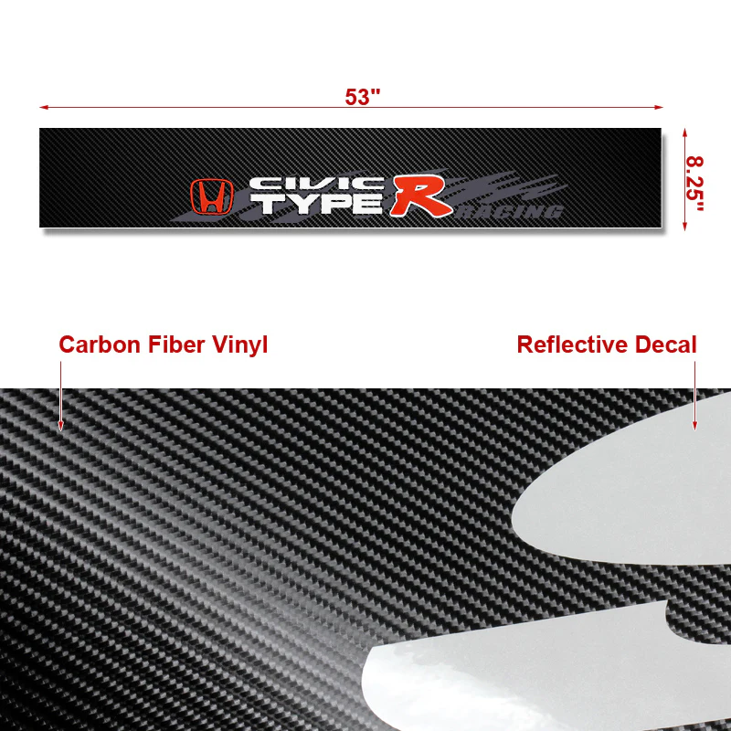 Honda Civic Type R Carbon Fiber Windshield Banner - Image 2