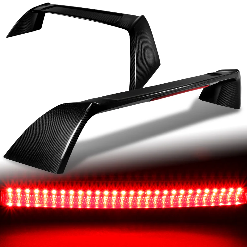 Type-R Rear Trunk Lip Spoiler Wing For 2002-2006 Acura RSX DC5 With LED Brake Light -Real Carbon Fiber - Image 6