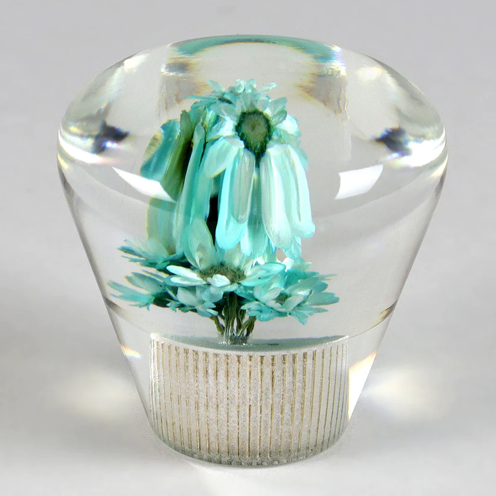 Unique JDM Clear Real Flower Diamond Shape Car Manual Gear Stick Shift Knob 50mm - Image 11