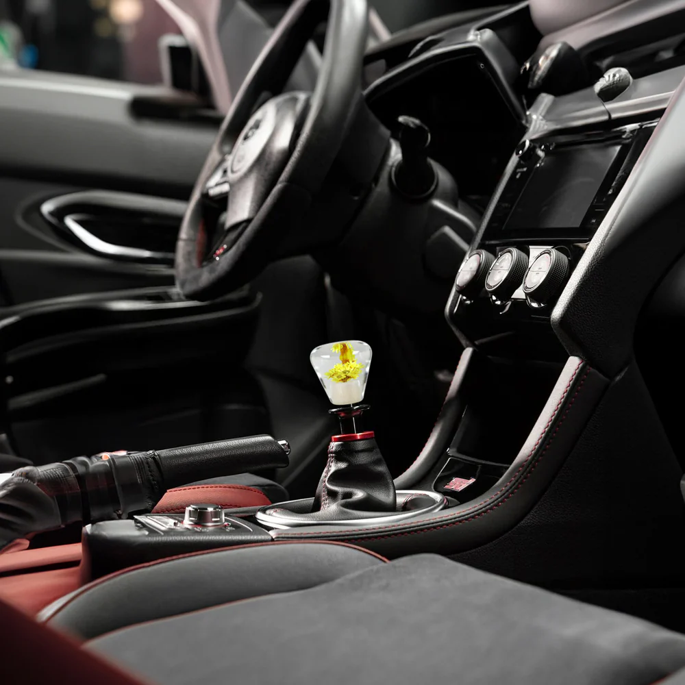 Unique JDM Clear Real Flower Diamond Shape Car Manual Gear Stick Shift Knob 50mm - Image 19