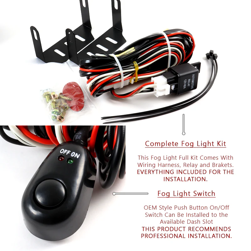Universal 3.5" Round Fog and Driving Lights Kit -Chrome Housing, Clear Lens, Includes Switch - Image 4