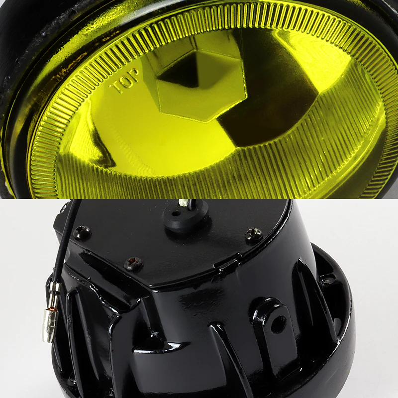 Universal 3.5" Round Fog and Driving Lights Kit -Chrome Housing, Yellow Lens, Includes Switch - Image 2