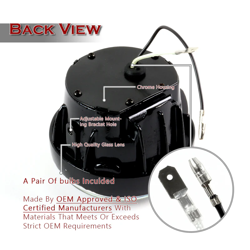 Universal 3.5" Round Fog and Driving Lights Kit -Chrome Housing, Yellow Lens, Includes Switch - Image 3