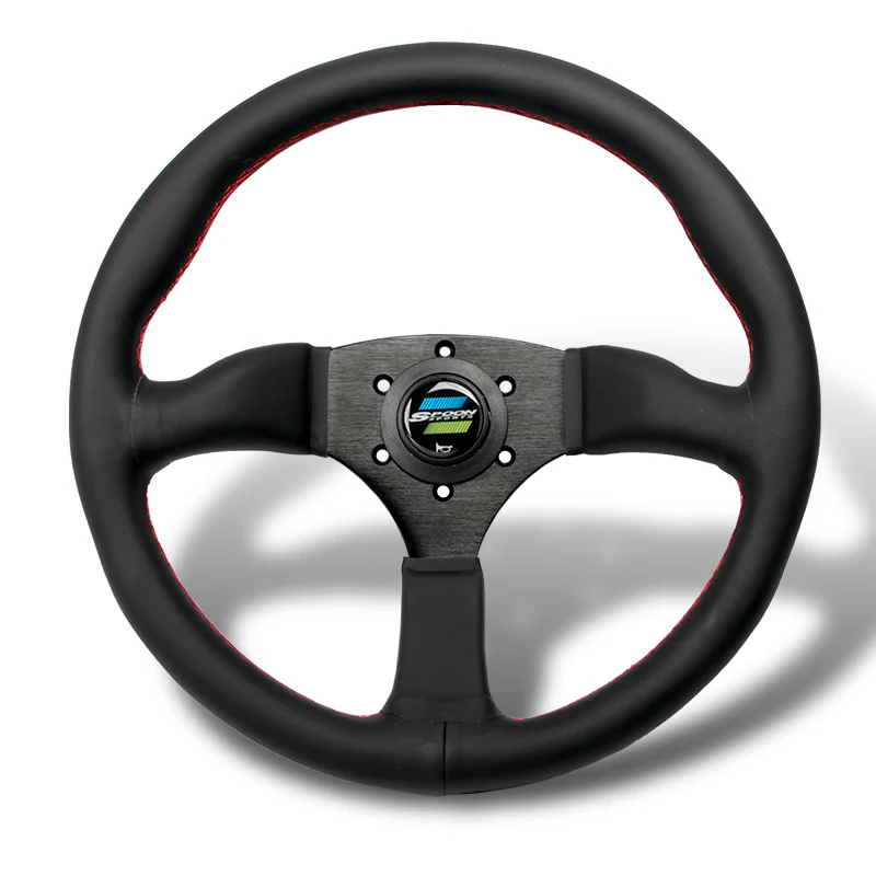 UNIVERSAL 350mm 14" SPOON SPORT STYLE Deep Dish Leather Steering Wheel For HONDA - Image 3