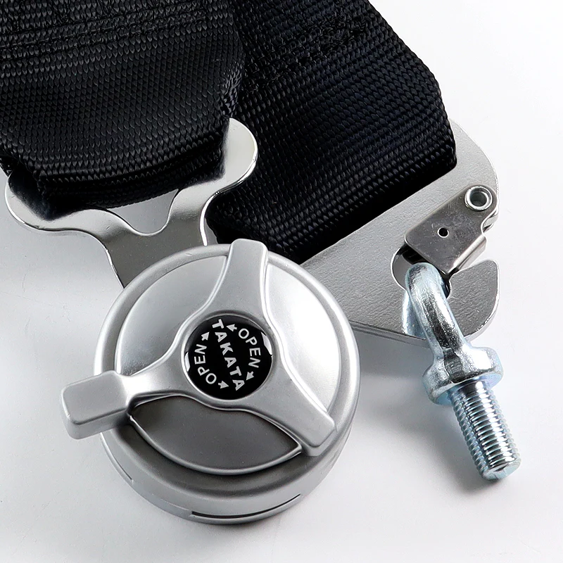 Universal 4 Point Black Camlock Quick Release Car Seat Belt Snap-On Harness TAKATA Racing 3" - Image 3