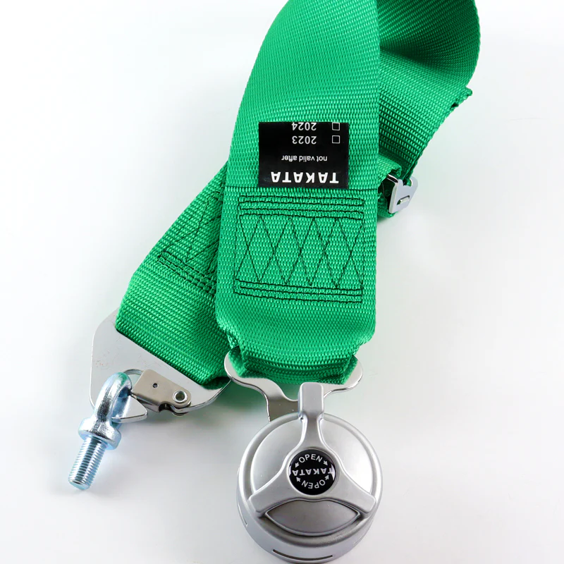 Universal 4 Point Green Camlock Quick Release Car Seat Belt Snap-On Harness TAKATA Racing 3" - Image 2
