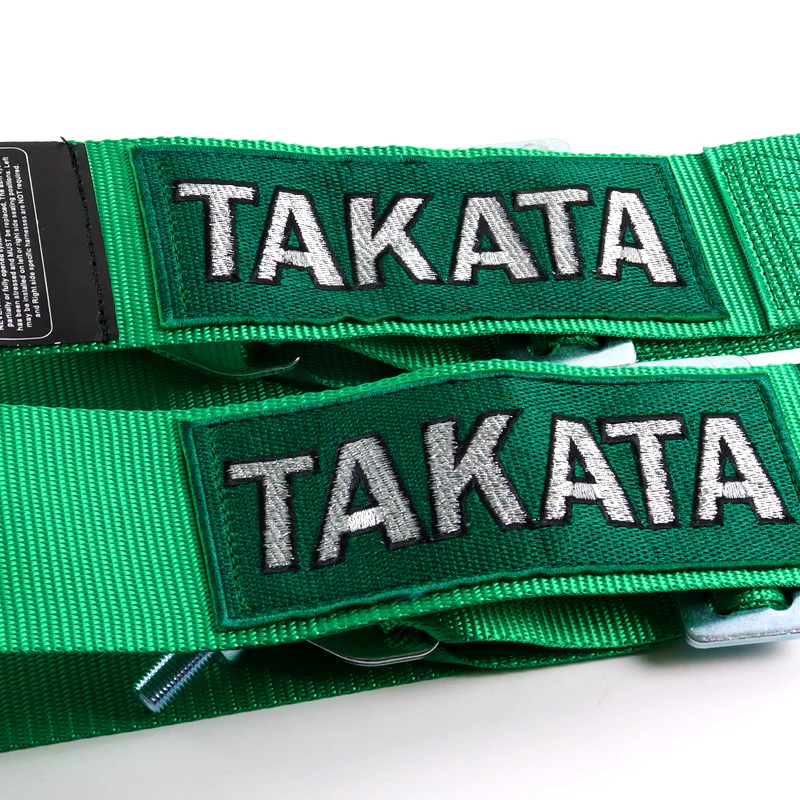 Universal 4 Point Green Camlock Quick Release Car Seat Belt Snap-On Harness TAKATA Racing 3" - Image 3