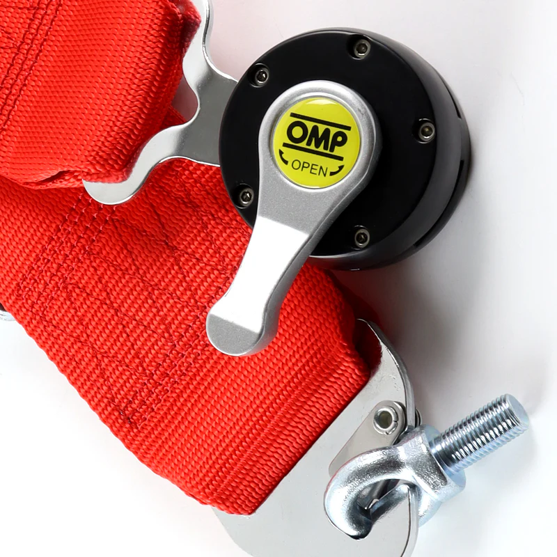 Universal 4 Point Red Camlock Quick Release Car Seat Belt Harness F OMP Racing 3" - Image 2