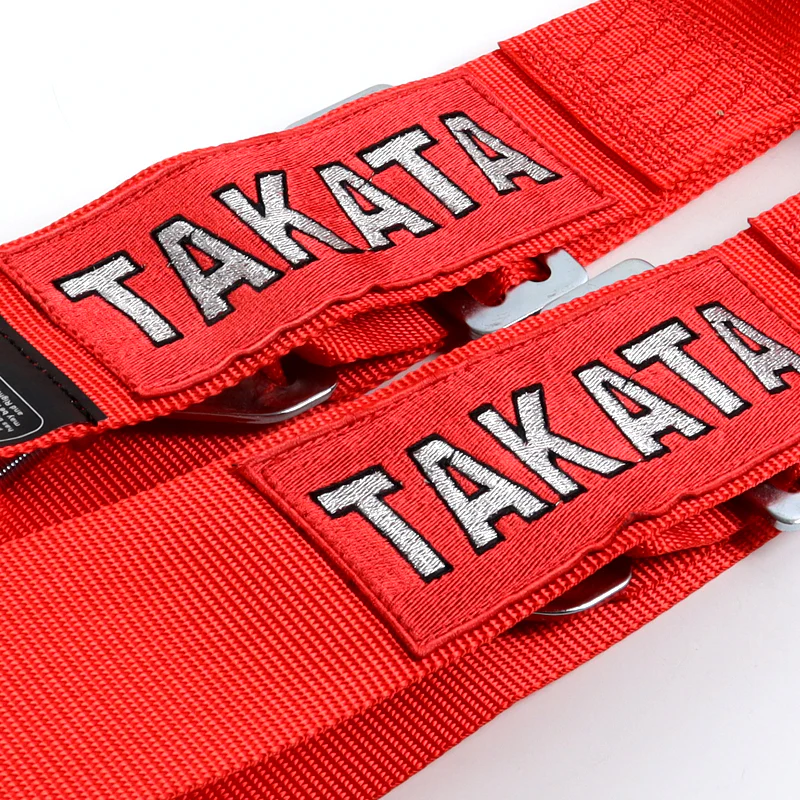 Universal 4 Point Red Camlock Quick Release Car Seat Belt Snap-On Harness TAKATA Racing 3" - Image 2