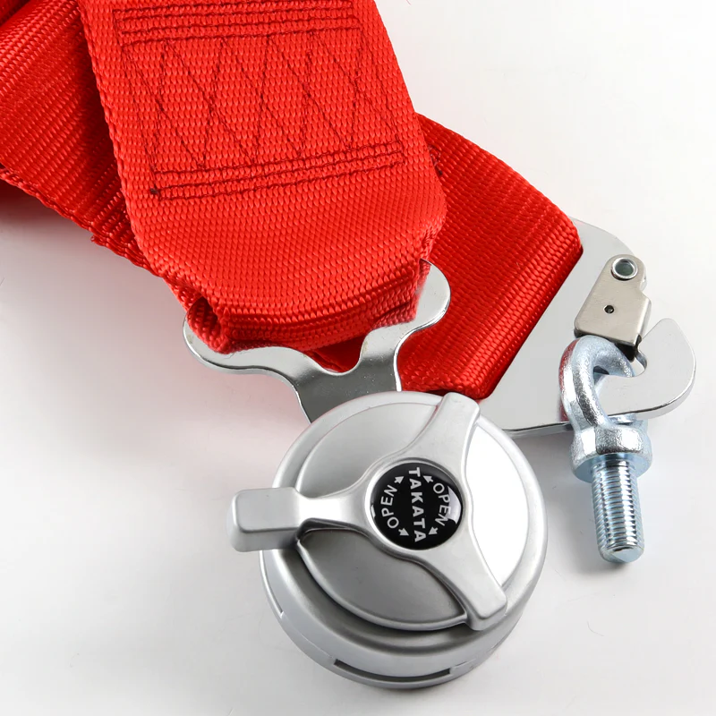 Universal 4 Point Red Camlock Quick Release Car Seat Belt Snap-On Harness TAKATA Racing 3" - Image 3