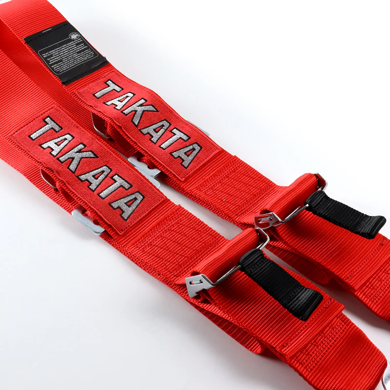 Universal 4 Point Red Camlock Quick Release Car Seat Belt Snap-On Harness TAKATA Racing 3" - Image 5