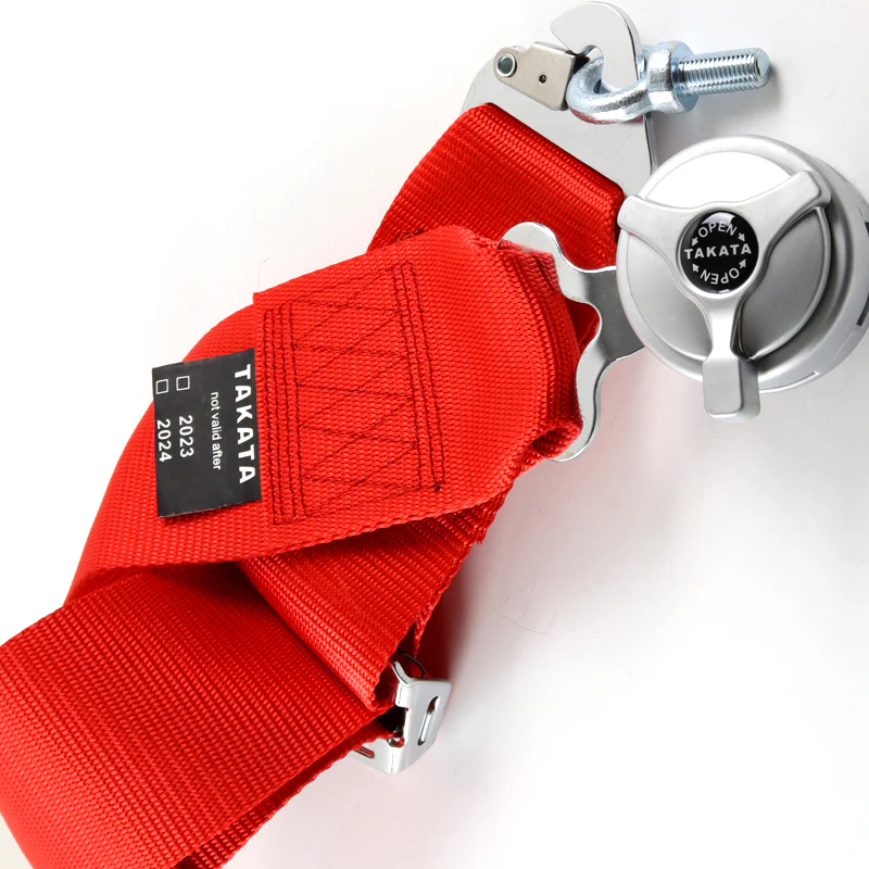 Universal 4 Point Red Camlock Quick Release Car Seat Belt Snap-On Harness TAKATA Racing 3" - Image 6