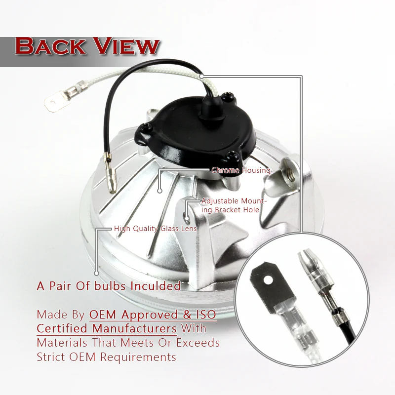 Universal 4" Round Fog and Driving Lights Kit -Chrome Housing, Clear Lens, Includes Switch - Image 3