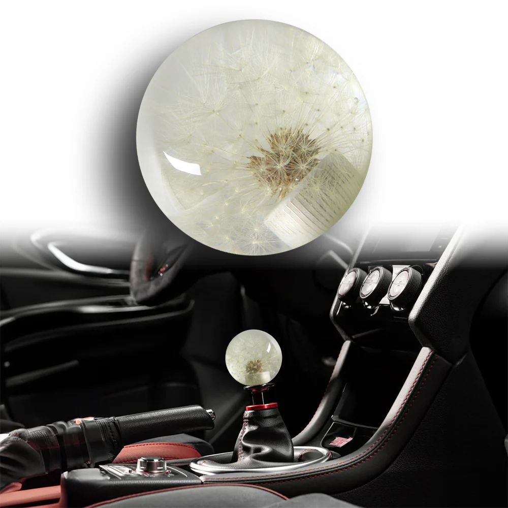 Universal 70MM Racing Crystal Ball Dandelion Real Flowers Shift Knob Shift Head - Image 5