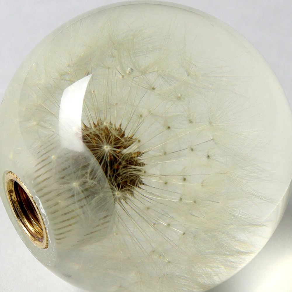 Universal 70MM Racing Crystal Ball Dandelion Real Flowers Shift Knob Shift Head - Image 2