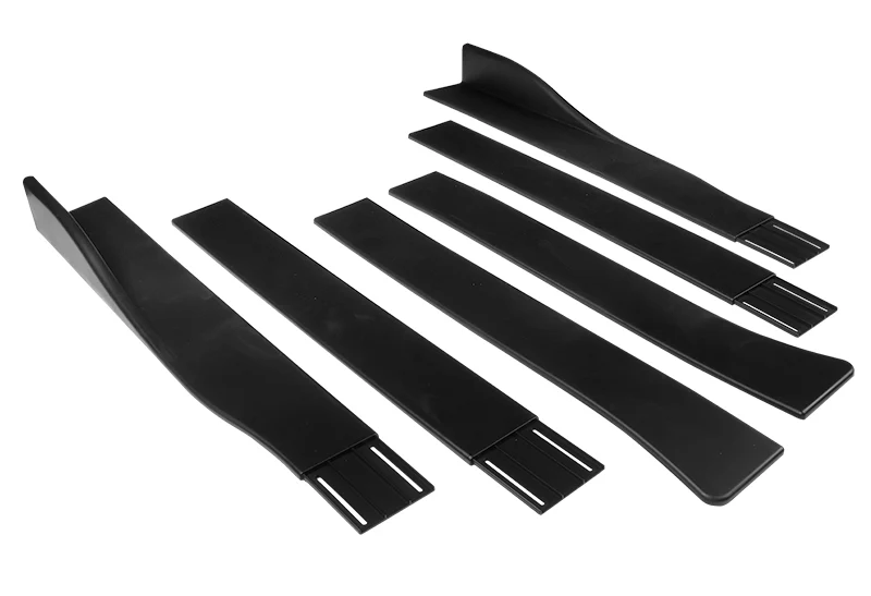 Universal 59" x 4" Black Side Skirt Extension Rocker Splitters Diffuser Lip 6pcs - Image 3