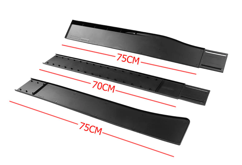 Universal 59" x 4" Black Side Skirt Extension Rocker Splitters Diffuser Lip 6pcs with Subaru Carbon Fiber Windshield Banner - Image 7