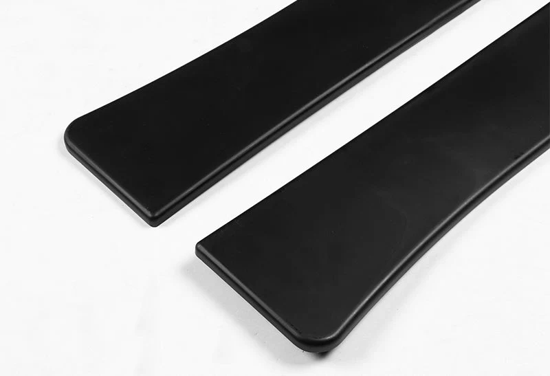 Universal 59" x 4" Black Side Skirt Extension Rocker Splitters Diffuser Lip 6pcs with Subaru Carbon Fiber Windshield Banner - Image 8
