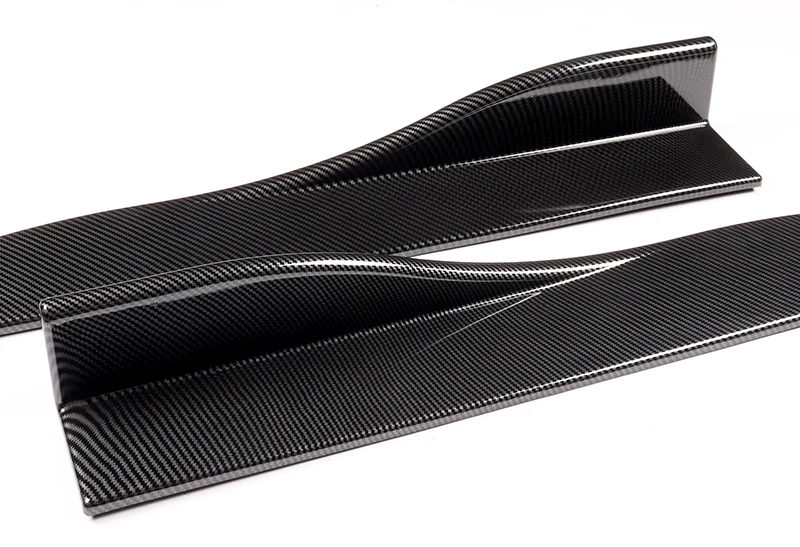 Universal 59" x 4" Carbon Look Side Skirt Extension Rocker Splitters Diffuser Lip 6pcs - Image 3