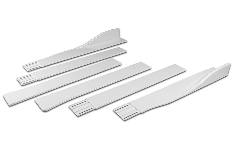 Universal 59" x 4" Painted White Side Skirt Extension Rocker Splitters Diffuser Lip 6pcs - Image 3