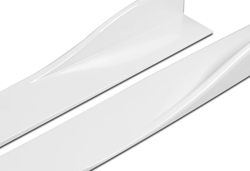 Universal 59" x 4" Painted White Side Skirt Extension Rocker Splitters Diffuser Lip 6pcs - Image 5