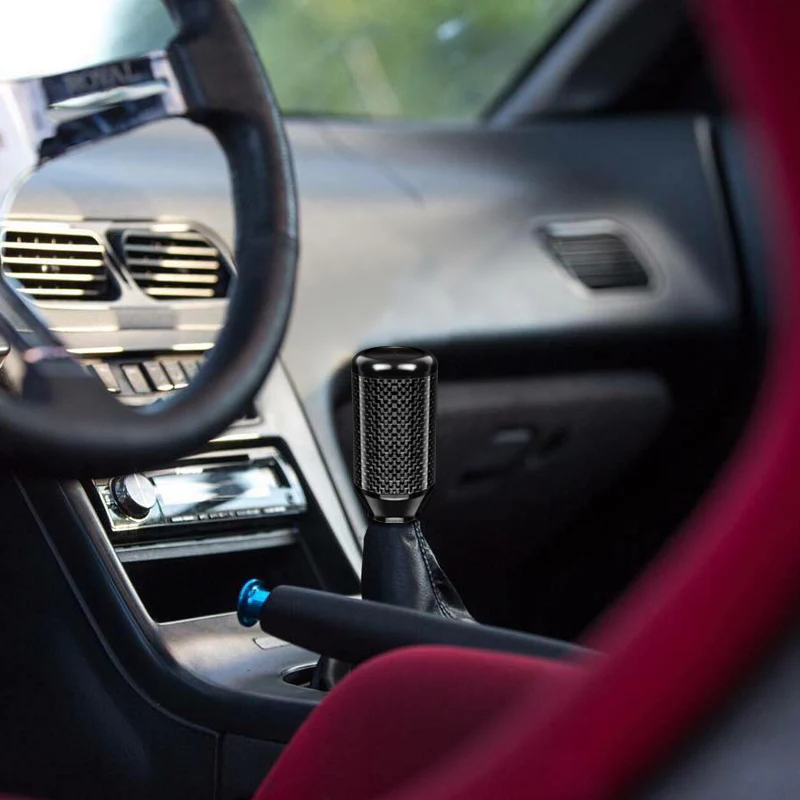 Universal 82MM - Black Carbon Fiber Car Auto Manual Gear Stick Lever Shift Knob - Image 2