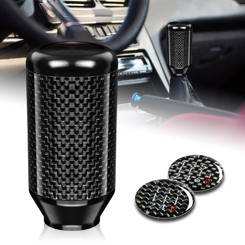 Universal 82MM - Black Carbon Fiber Car Auto Manual Gear Stick Lever Shift Knob - Image 6