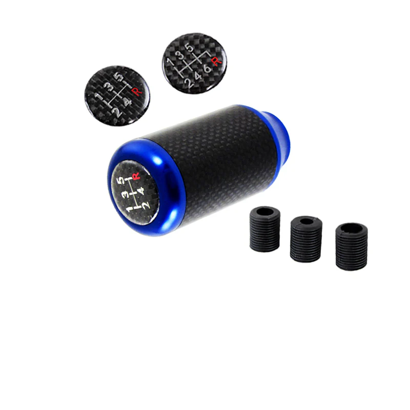 Universal 82MM - Blue Carbon Fiber Car Auto Manual Gear Stick Lever Shift Knob - Image 3