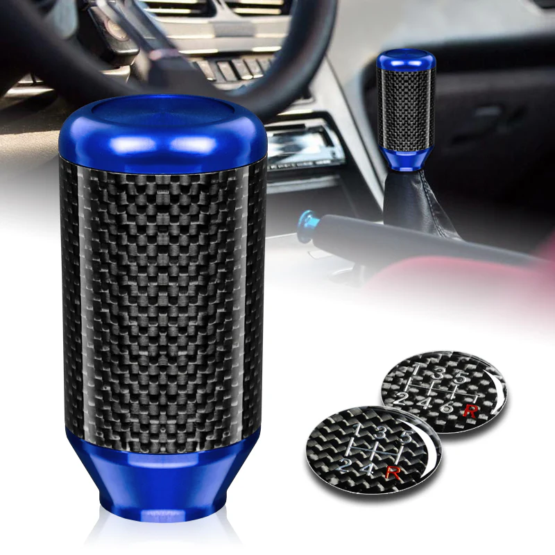 Universal 82MM - Blue Carbon Fiber Car Auto Manual Gear Stick Lever Shift Knob - Image 6