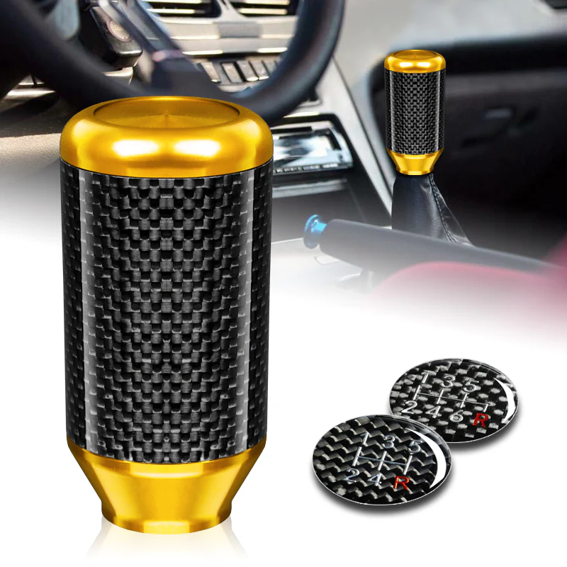 Universal 82MM - Gold Carbon Fiber Car Auto Manual Gear Stick Lever Shift Knob - Image 4