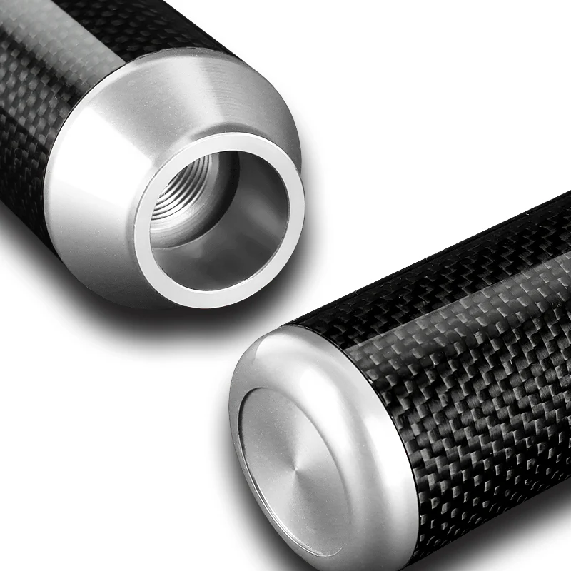 Universal 82MM - Silver Carbon Fiber Car Auto Manual Gear Stick Lever Shift Knob - Image 2