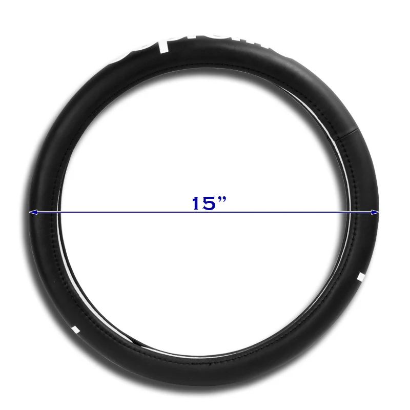 Universal Black 15" Quality Leather For Supreme3M Car Auto Steering Wheel Cover - Image 3