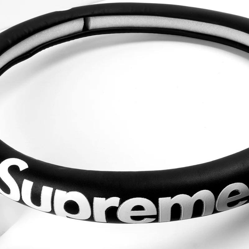 Universal Black 15" Quality Leather For Supreme3M Car Auto Steering Wheel Cover - Image 4